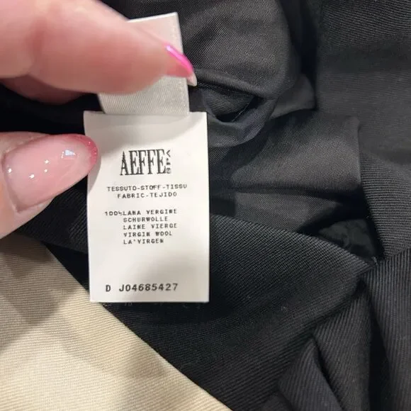 Moschino Main Line Black Cream Striped Dress Virgin Wool Short Sleeve Size 8